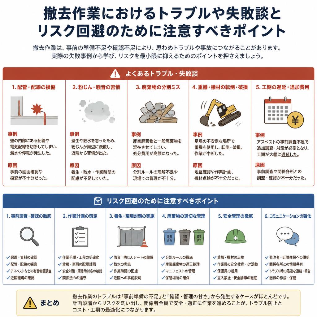 撤去に関するトラブル事例