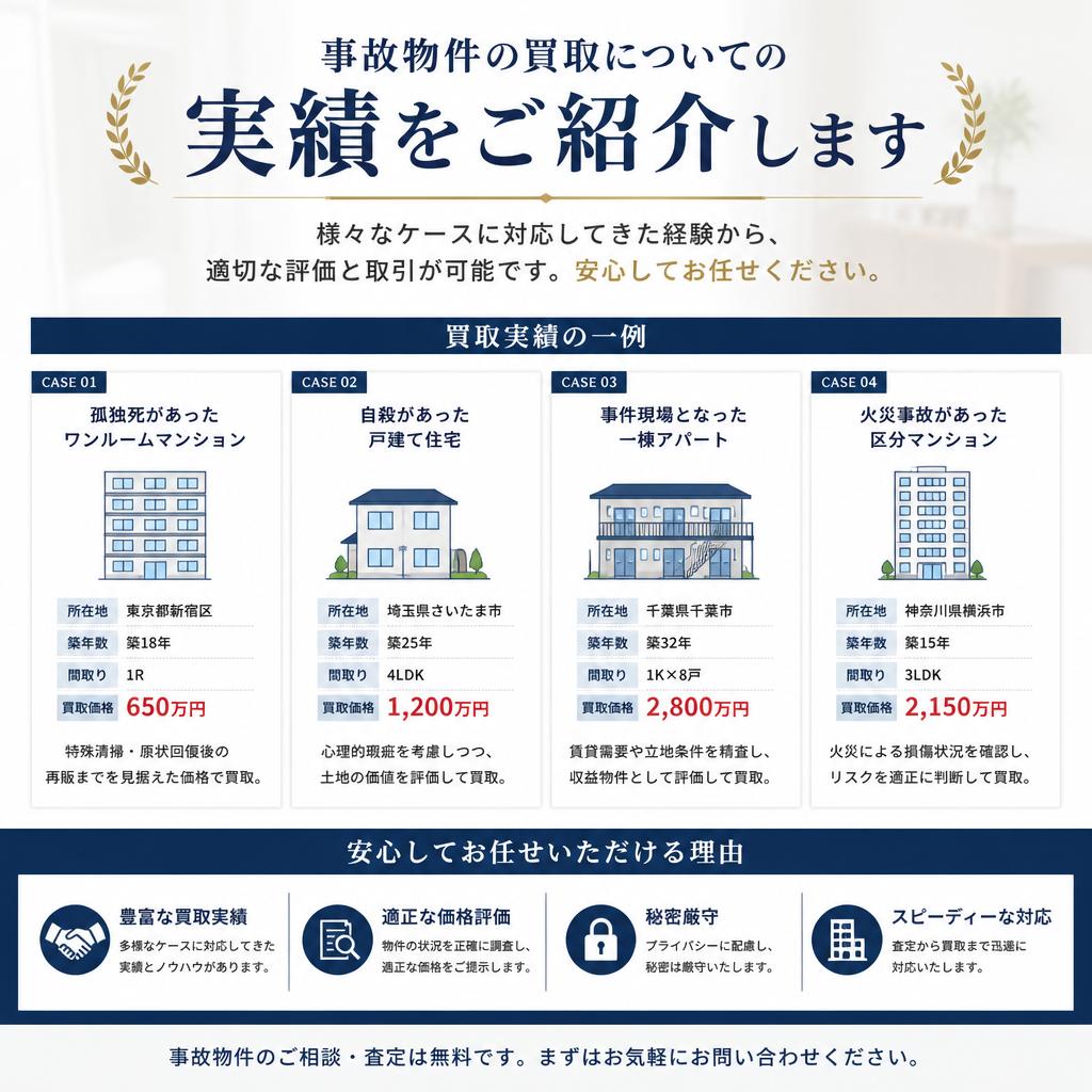 事故物件の買取実績