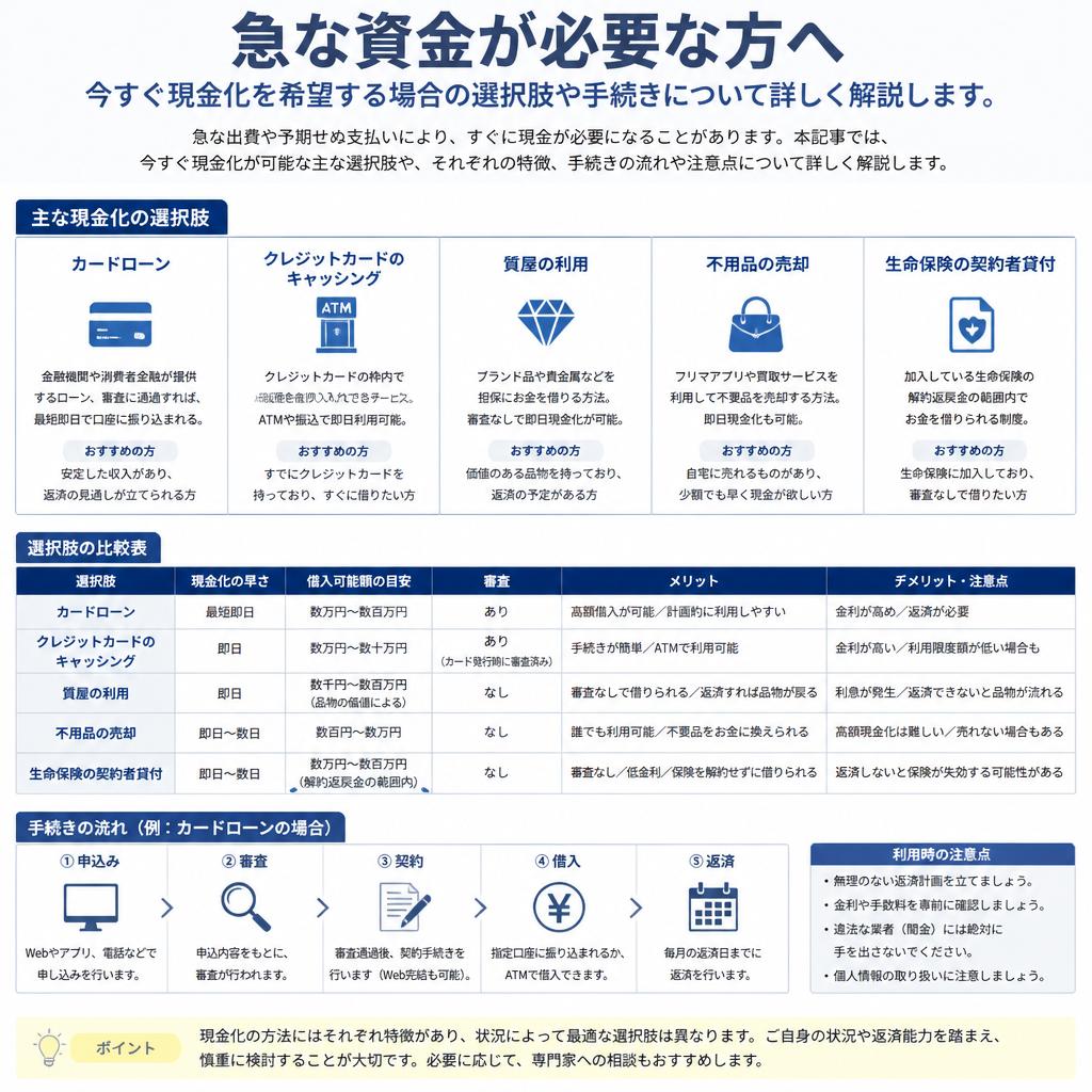 今すぐ現金化の選択肢